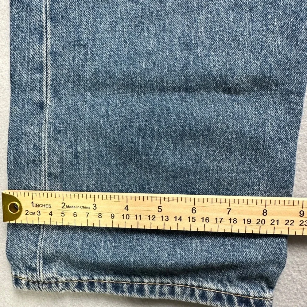 Levi's 514 Straight Fit Jeans Mens 34x30 Blue Distressed Ripped Denim 00514-0881
